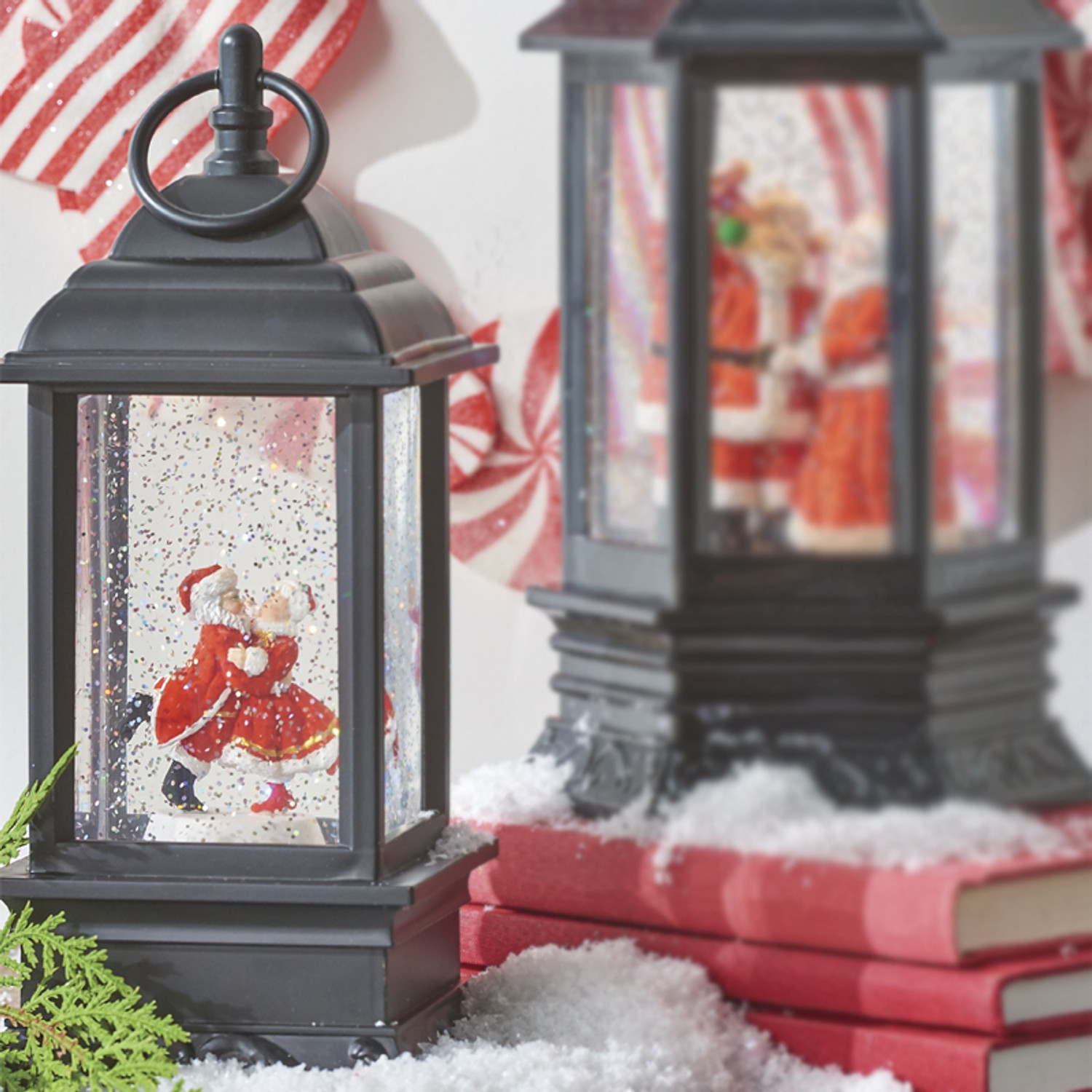 12” Christmas Snow Globe Lantern Angel with Music & Timer, USB