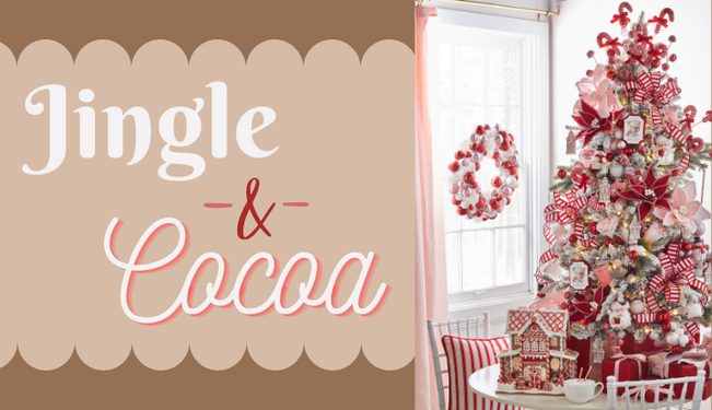 Raz Imports Jingle and Cocoa  Pink Christmas Tree Decorations