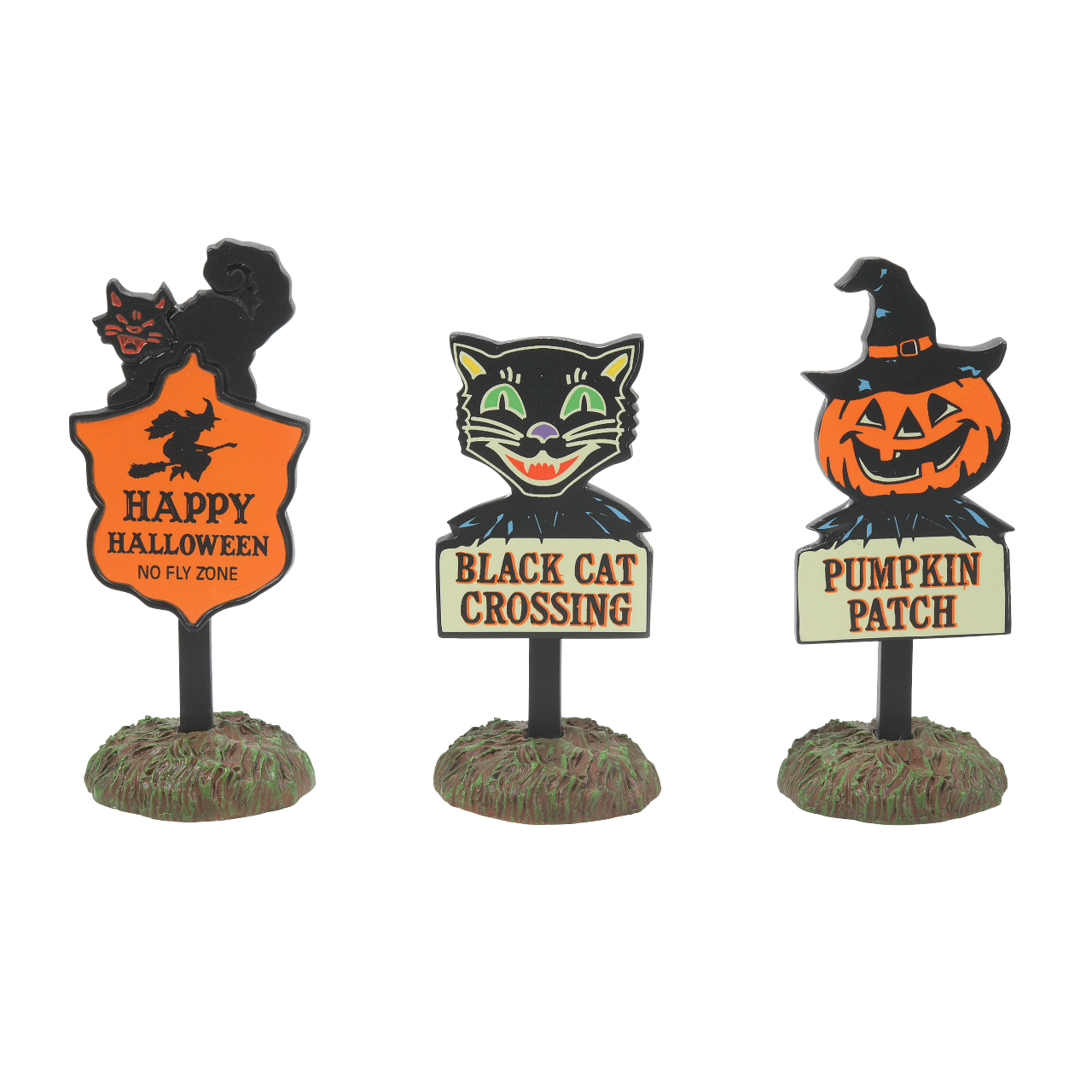 Department 56 Halloween Village Accessories Set of 3 Black Bare Branch