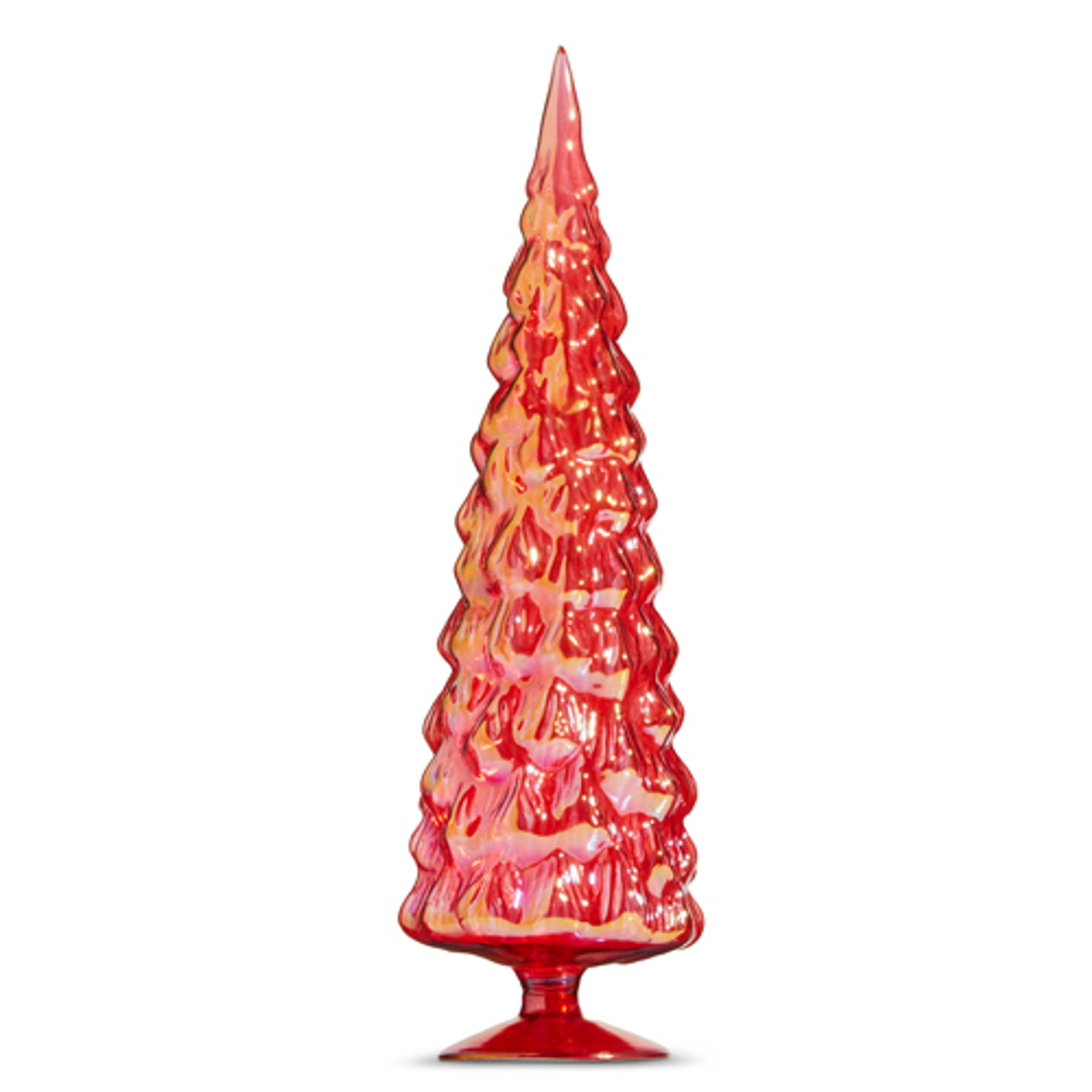 Raz 18" Iridescent Red or Green Glass Tree Christmas Decoration Raz