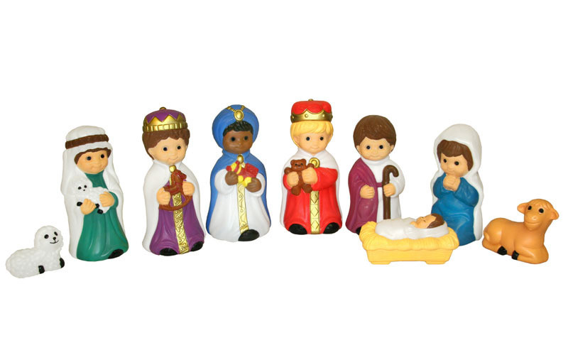 Blow Mold Life Size Christmas Nativity 10pc Set