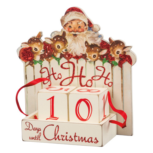 Vintage Inspired Merry Santas Wooden Advent Calender 45207 Vintage Inspired Merry Santas Wooden Advent Calender 45207
