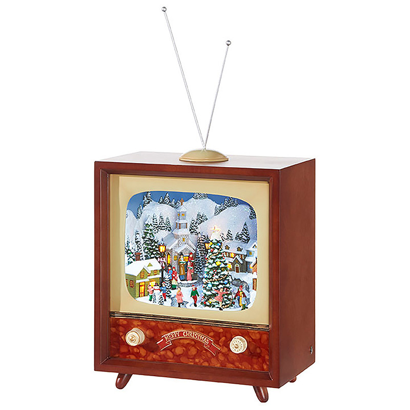 Raz 22" Musical Animated Retro Television Christmas Figure Raz