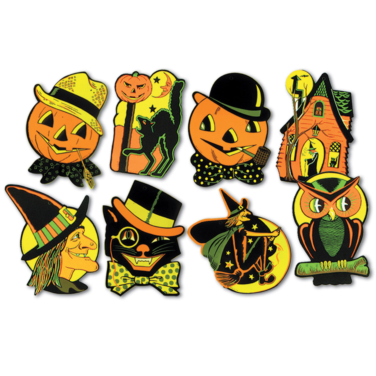 Beistle 9.5"16" Vintage Halloween Classic Cutouts Set of 7 Halloween