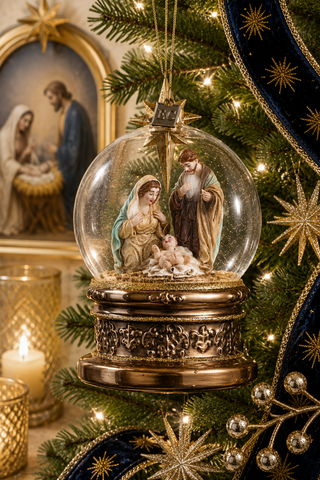 Raz Eric Cortina 5.5 インチ The Blessed Birth Globe Nativity