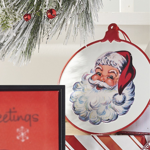 Raz 9.5" Santa Embossed Metal Wall Christmas Ornament 4136304