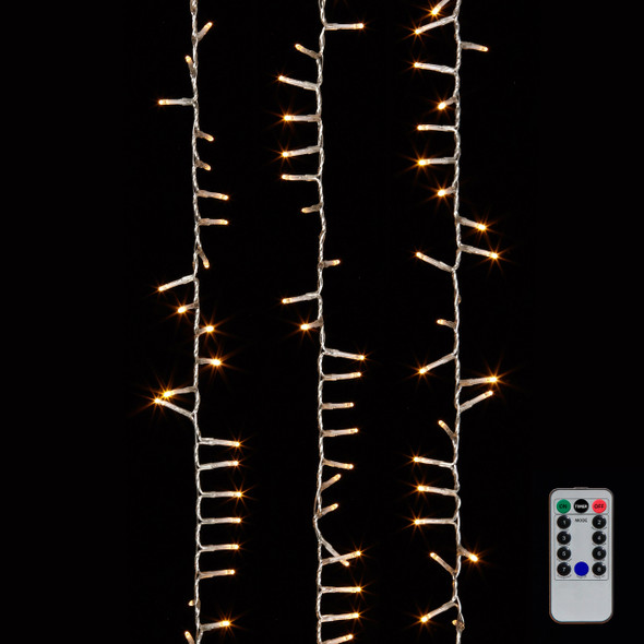 Raz 73,8' slangelys på klar tråd med hvide lys Julelysstreng G3937038
