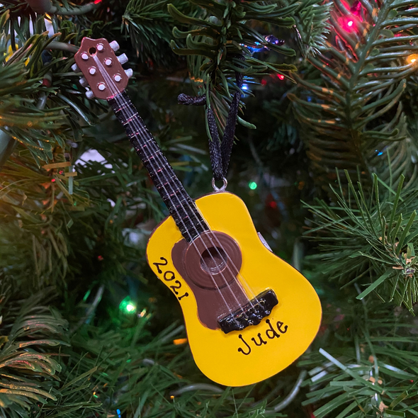 Akustische Gitarre personalisierter Weihnachtsschmuck or1174