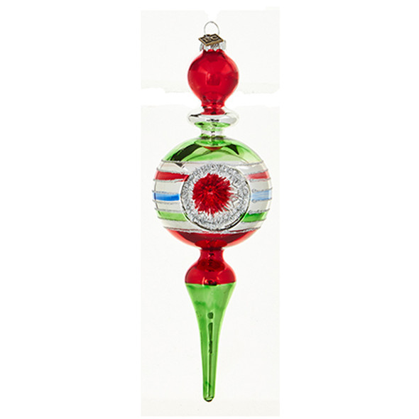 Raz Finial Reflector Glass Christmas Ornament 4220231 -2