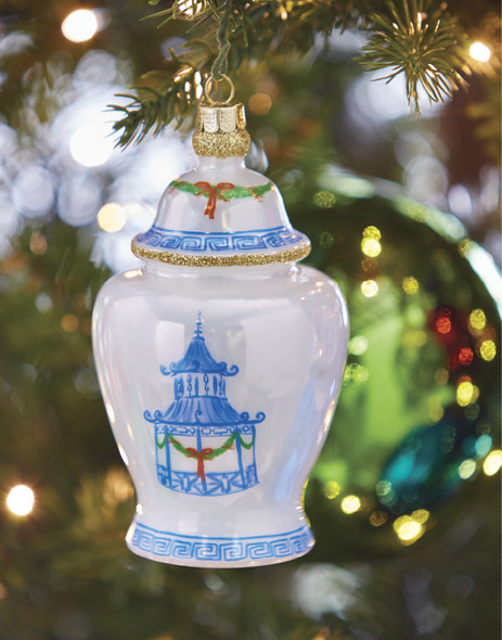 Raz 5.25" Ginger Jar Glass Christmas Ornament 4252868