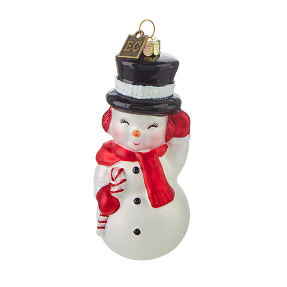 Raz 4.5" or 8" Eric Cortina Snowman Blow Mold Glass Christmas Ornament -2