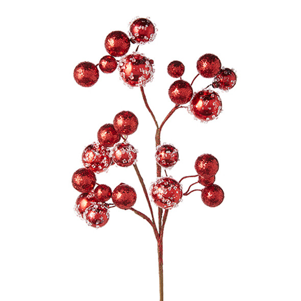 Spray para árbol de Navidad con bola helada roja Raz de 27 "f4206873 -2