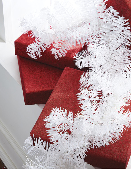 Raz 6' White Tinsel Christmas Garland G4202577