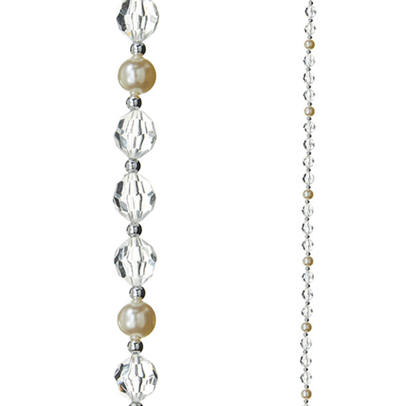 Raz 6' Crystal and Pearl Christmas Tree Garland G4216330 -2