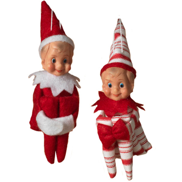 5.5" Vintage Inspired Red Elf Christmas Ornament Figure  2616710