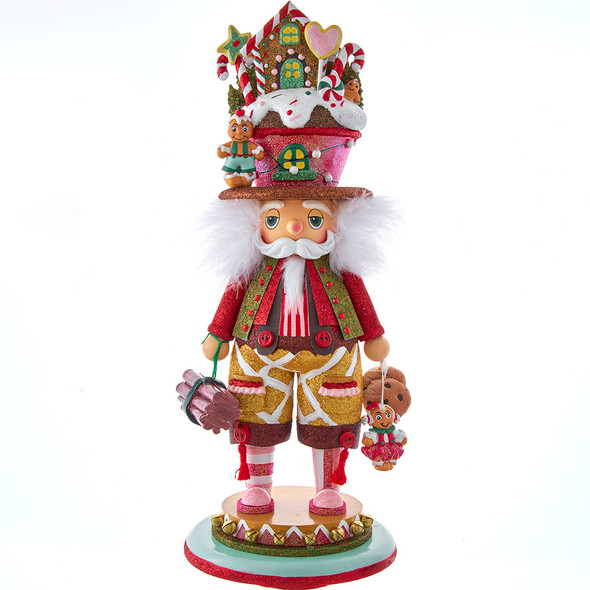 18" Hollywood Nutcrackers Lighted Gingerbread House Hat Christmas Nutcracker HA0617