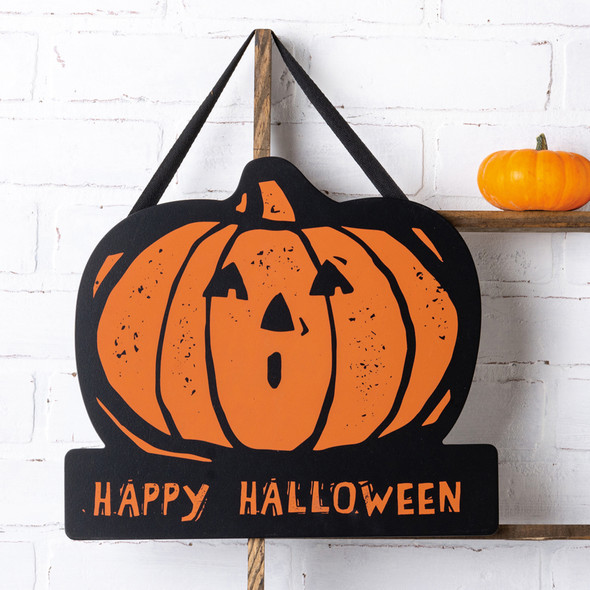 Primitives By Kathy 13" Happy Halloween Wall Hanging Sign 113482