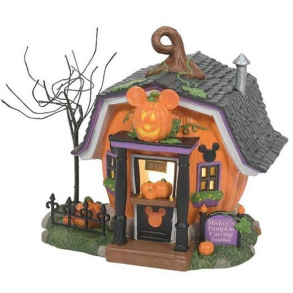 Department 56 Disney Mickey's Pumpkintown Carving Studio 6012310-2