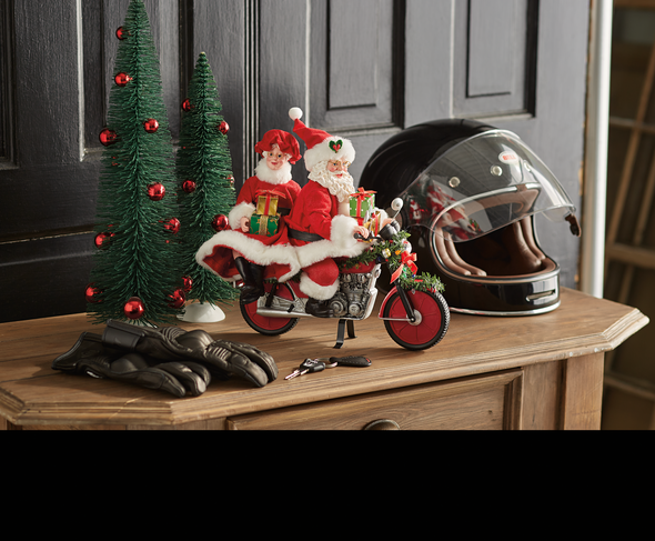 Department 56 mulige drømme julemanden på enhver søndag motorcykel figur 6012222