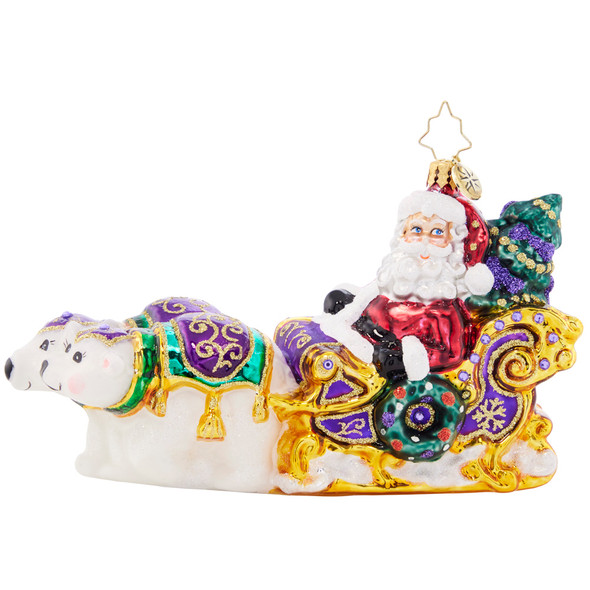 Christopher Radko Polar Pals Sleigh Ride Glass Christmas Ornament 1021665