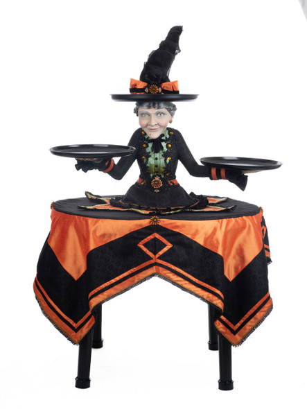 Katherine's Collection Hilda Blackroot Witch Cupcake Halloween Server med dug 28-328508-2