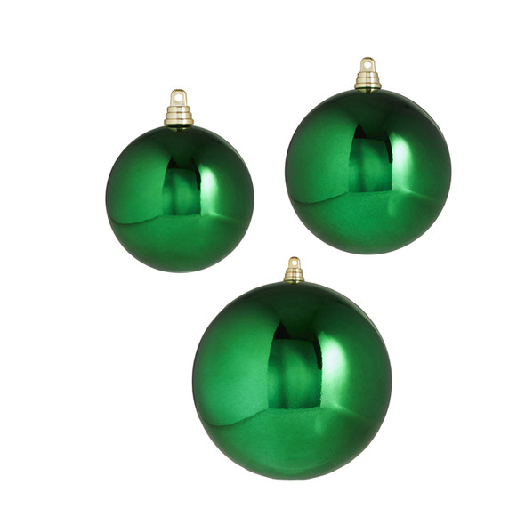 Raz 3", 4", or 6" Green Shiny Ball Christmas Ornaments