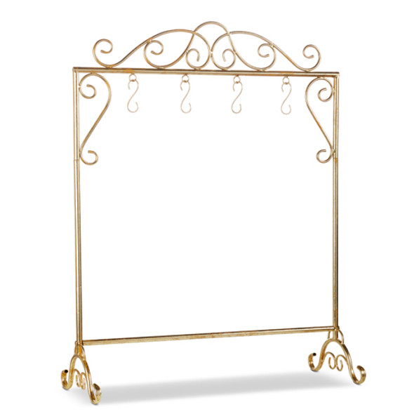 Raz 42.5" Gold Scrollwork Stocking Holder Stand 4317036 Raz 42.5" Gold Scrollwork Stocking Holder Stand 4317036