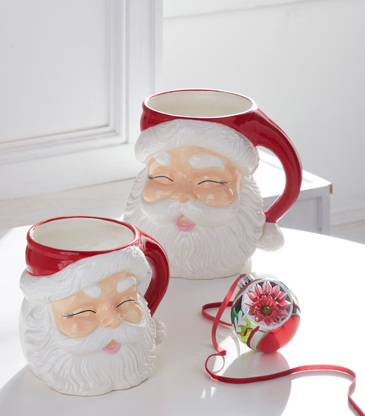 Raz 7.5" or 8" Large Red Santa Mug Christmas Container