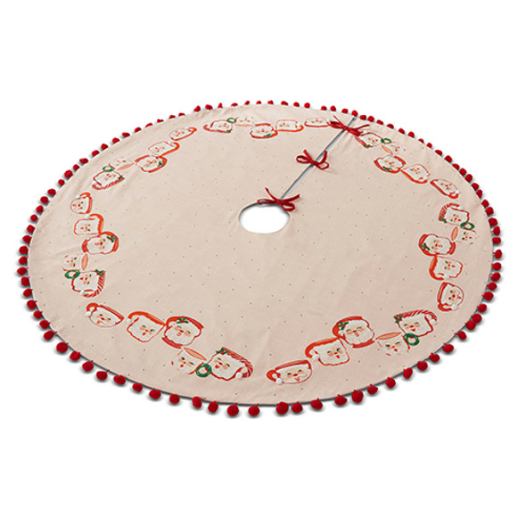 Gonna per albero di Natale con tazza di Babbo Natale rosa Raz da 52" 4319327 -2