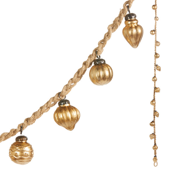 Raz 6' goldene Ornamentseil-Weihnachtsbaumgirlande G4300720 -2