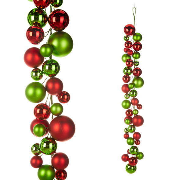 Raz 4' Red and Lime Green Ball Ornament G4332724