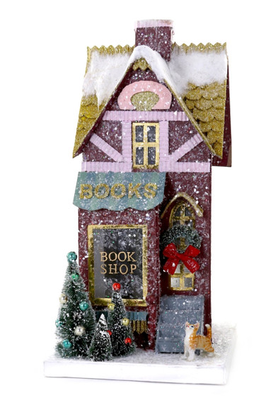 Cody Foster 14,75" bokhandel vintageinspirerad putz christmas house hou-325