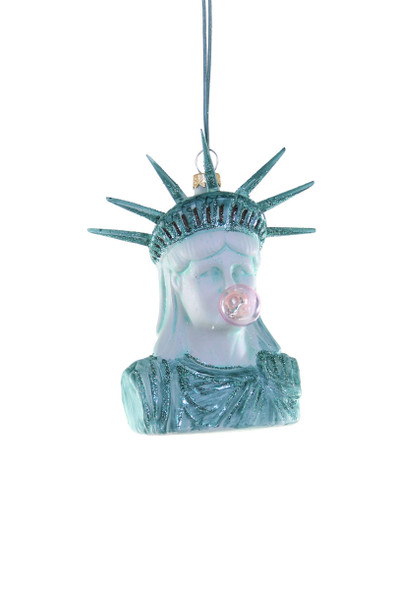 Cody Foster 4.5" Lackadaisical Liberty Statue Of Liberty Glass Christmas Ornament GO-8695
