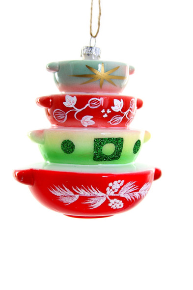 Cody Foster 4,5" ornamento natalizio in vetro Pyrex per le vacanze vintage go-6553