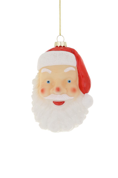 Cody Foster 3,25" Santa Face Blasform Glas Weihnachtsschmuck Go-8877