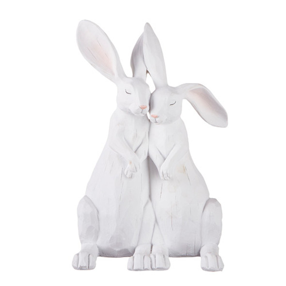 Raz 12.75" Rabbit Couple Easter Figure 4111078 -2
