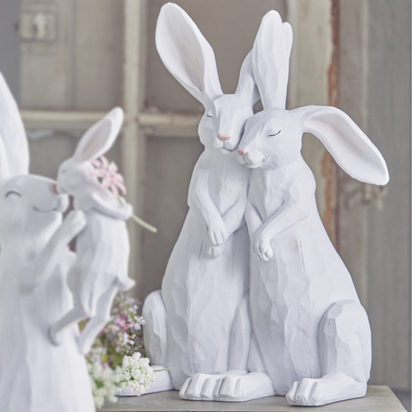 Raz 12.75" Rabbit Couple Easter Figure 4111078 