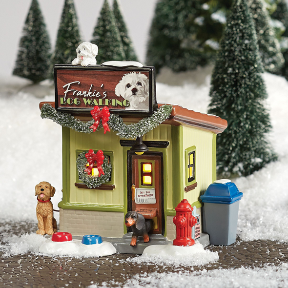 Department 56 Snow Village Budova Frankie's Dog Walking Co. 6013584