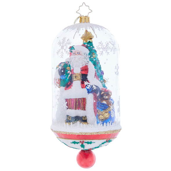 Christopher Radko Holly Holiday Dome Santa Glass Ornament 1021793