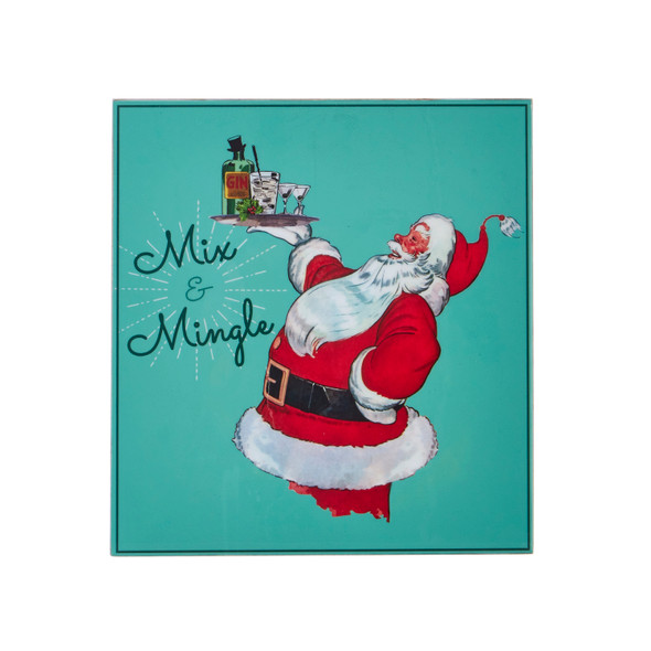 Raz 9,5" Vintage-Inspiriertes Mix & Mingle Hochglanz-Wandblock-Weihnachtsschild 4159070