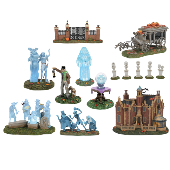 Department 56 Disney World Haunted Mansion Village 10 Pc Set