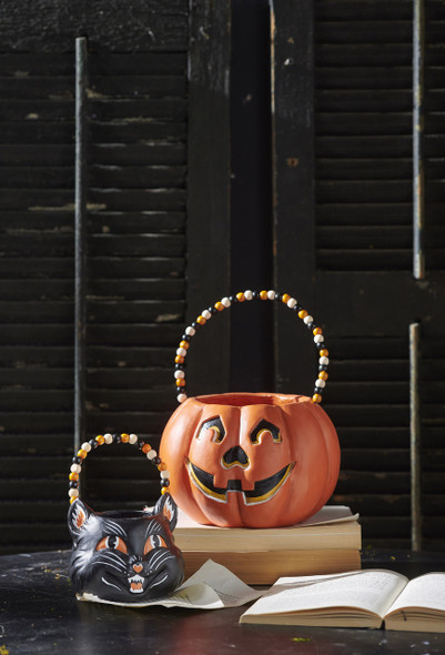 Raz Scaredy Cat ou Jack O Lantern Bucket Décoration d'Halloween