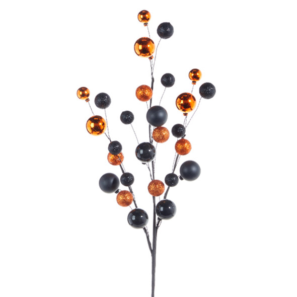 Raz 31" oranje en zwarte ornamentbal spray Halloween-decoratie F4202447