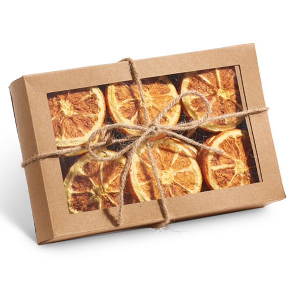 Caixa Raz de enfeite de Natal com fatia de laranja seca de 2,25" 4402338