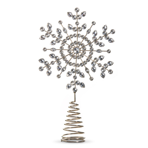 Raz 12" Silver Jeweled Snowflake Tree Topper 4403610