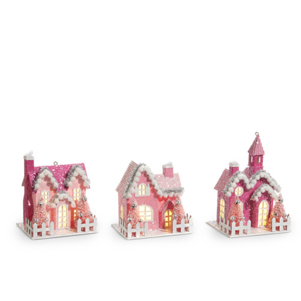 Raz 5" Pink House Village Julepynt 4412533