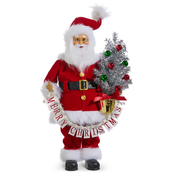 Raz 18" Decorazione Con Figura Di Babbo Natale Di Buon Natale 4415623