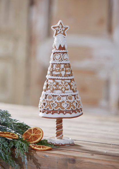 Raz 14" Gingerbread Cookie Tree Christmas Decoration 4416147