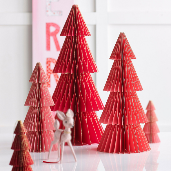 Décoration De Noël Sapins En Papier Rose Raz 20" 4416373