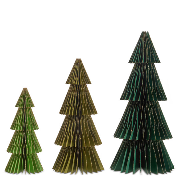 Raz 20" Grüne Papierbäume Weihnachtsbaumdekoration 4416374